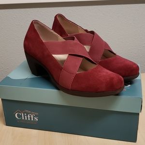 White Mountain comfort heel suede burgundy Anna 8